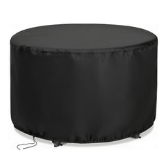 Jungda Round Patio Table and Chair Cover 90 inch black fabric front view