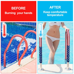 Junkin Pool Handrail Cover displayed with zipper detail