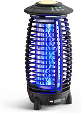 JUSENWDSL Bug Zapper Outdoor front view with black finish