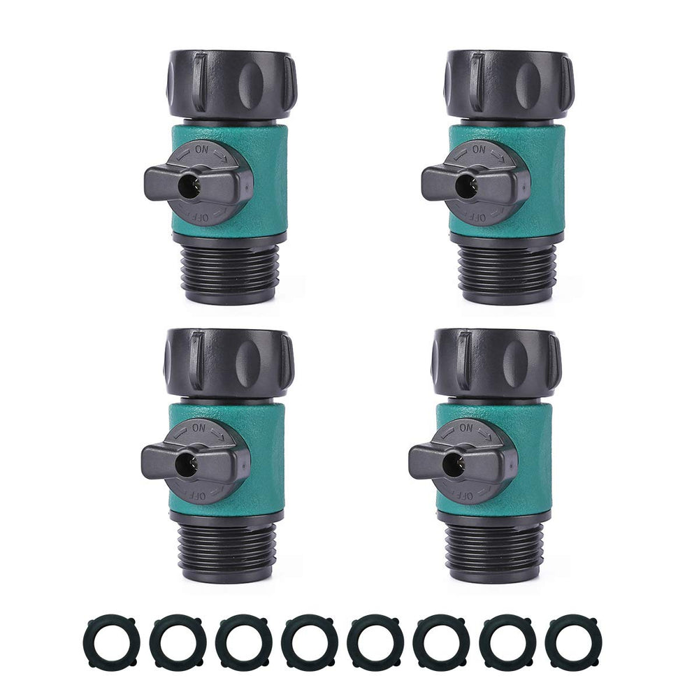 JUSONEY Shut Off Valve Set with rubber gaskets, 4 pieces