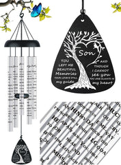 JUST FOR WIND Sympathy Memorial Wind Chimes front view in silver