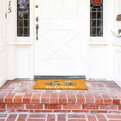 Juvale Coir Welcome Mat side view showing thickness