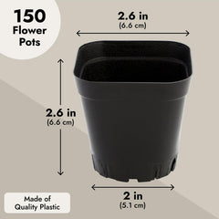 Juvale Square Nursery Pots displayed with plants on a windowsill