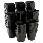 Juvale Square Nursery Pots pack of 150, black color