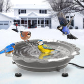 Jvgoo Heated Bird Bath Grey front view with snowflake pattern