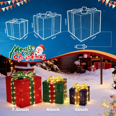 Jyoiat medium lighted gift box with festive decoration