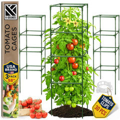K-Brands 58-inch Square Tomato Cage front view in green