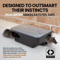 K DERDISCOUNT bait station showing lockable design