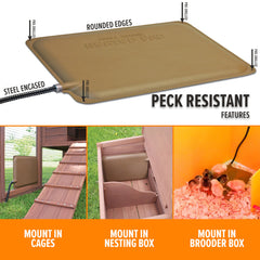 K&H Chicken Heating Pad mounted in a chicken coop