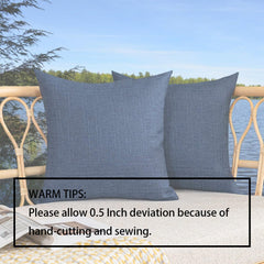 K KEVIN TEXTILE 16x16 blue outdoor pillow cover back view