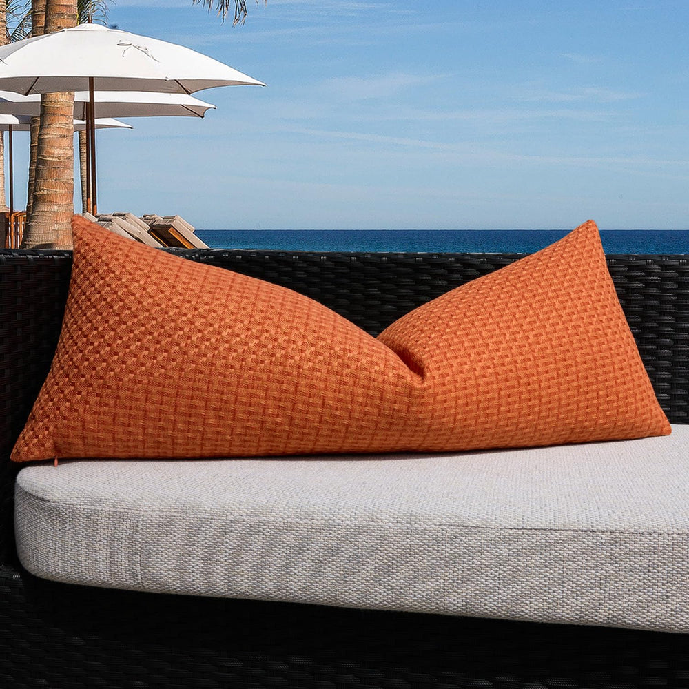 K KEVIN TEXTILE 36-inch burnt orange outdoor pillow cover front view