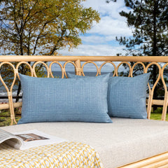 K KEVIN TEXTILE light blue outdoor waterproof pillow cover front view