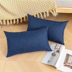 K KEVIN TEXTILE Outdoor Waterproof Lumbar Pillow Covers displayed on patio furniture