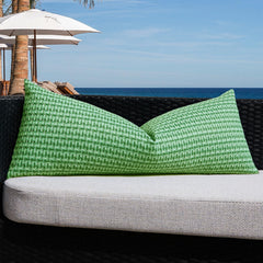 K KEVIN TEXTILE Outdoor Waterproof Pillow Cover front view in sage green