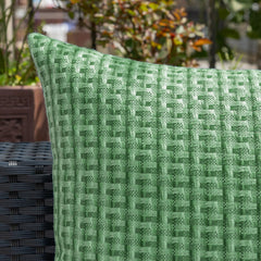 K KEVIN TEXTILE Outdoor Waterproof Pillow Cover on a garden bench