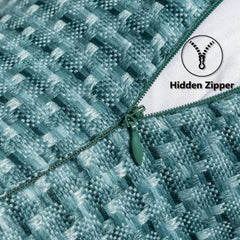 K KEVIN TEXTILE teal pillow cover on outdoor furniture