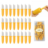 Kadden 20-pack corn holders in yellow with stainless steel spikes