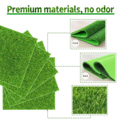 KAEZDD artificial grass tiles with a miniature garden