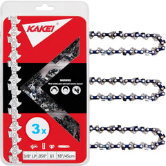 KAKEI 18 Inch Chainsaw Chain pack with three chains