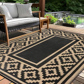 Kalafun Outdoor Patio Plastic Straw Rug 4x6 ft front view