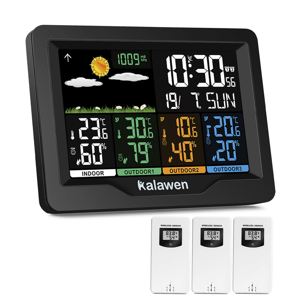 Kalawen Weather Station front view with black finish