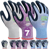 KANGLONGDA gardening gloves set, three purple, three blue, one grey