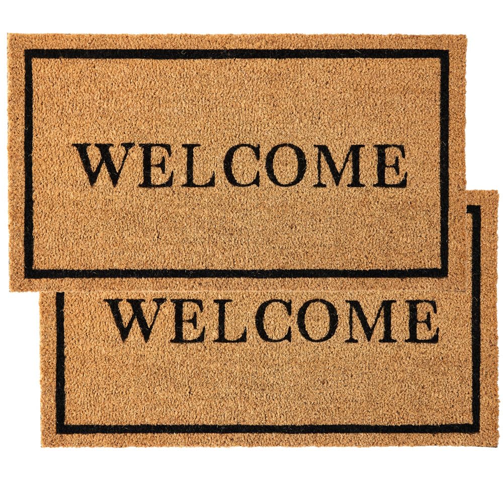 KANKUN Coco Coir Door Mat 17-inch x 30-inch front view