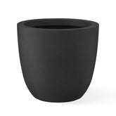 Kante 14-inch black concrete planter front view