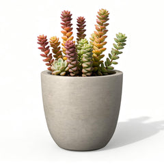 Kante 14-inch weathered concrete planter front view