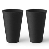 Kante 2-Pack 15-inch Round Planters in Brunish Black