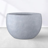 Kante Round Bowl Concrete Planter front view with gray finish