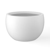 Kante Round Concrete Planter 11.8" diameter, pure white front view