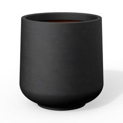 Kante Small Round Black Concrete Planter front view