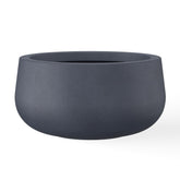 Kante Small Round Bowl Charcoal Concrete Planter front view