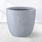 Kante Small Round Bowl Concrete Planter front view in gray