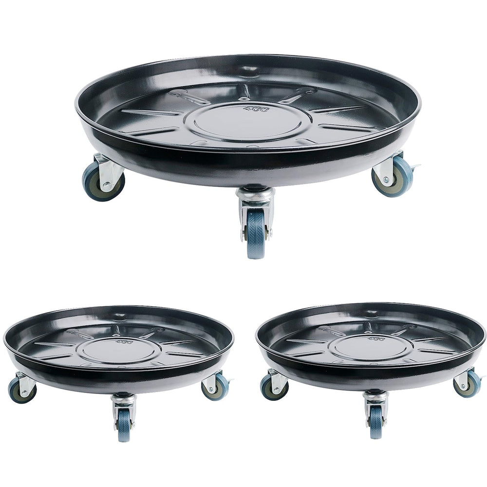 Kaoolaa 12-inch plant caddy with wheels black front view