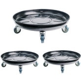 Kaoolaa 12-inch plant caddy with wheels black front view