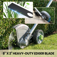 Karbay 8 inch edger blades side view showing thickness