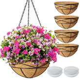 Karlliu 12 inch hanging planter front view with coco liner