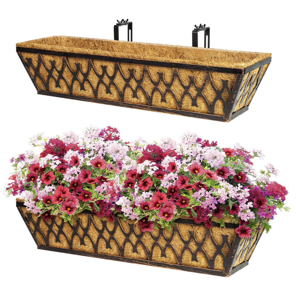 Karlliu 24 inch bronze window box planter front view