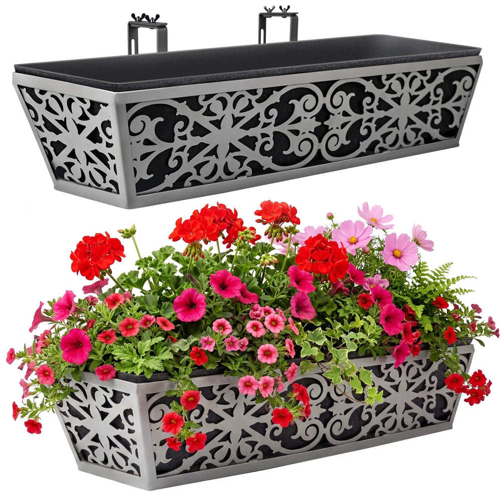 Karlliu 24 Inch window box planter with dark grey finish