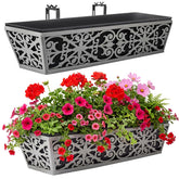 Karlliu 24 Inch window box planter with dark grey finish