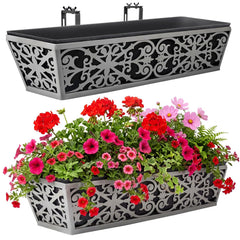 Karlliu 24 Inch window box planter with dark grey finish