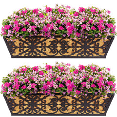 Karlliu 24 Inch Window Boxes Planters, black, front view
