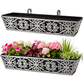Karlliu 30 Inch Window Box Planter dark grey front view