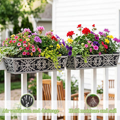 Karlliu 30 Inch Window Box Planter hanging on a balcony