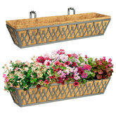 Karlliu 30 Inch Window Boxes Planters with coco liner front view