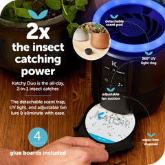 KATCHY Duo Indoor Insect Trap with blue light on