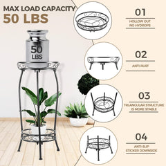 Kavlium Plant Stand showing both tiers with pots