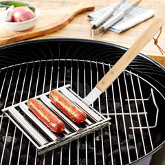 KAYCROWN Hot Dog Roller cooking 5 sausages on grill